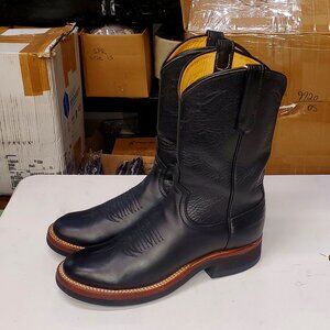 Anderson  Bean Women's Black Waxed Cow Double Welt Crepe Sole Roper